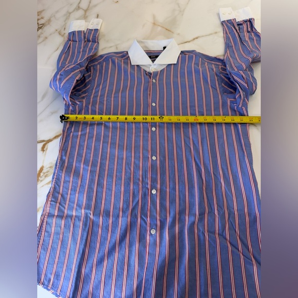 Hugo Boss Blue and Pink Striped Dress Shirt - Picture 7 of 8